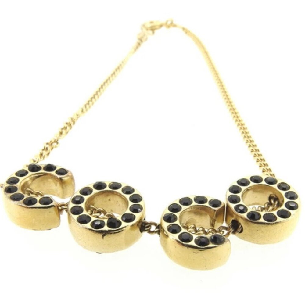 CHANEL bracelet Gold black Women Authentic secondhand